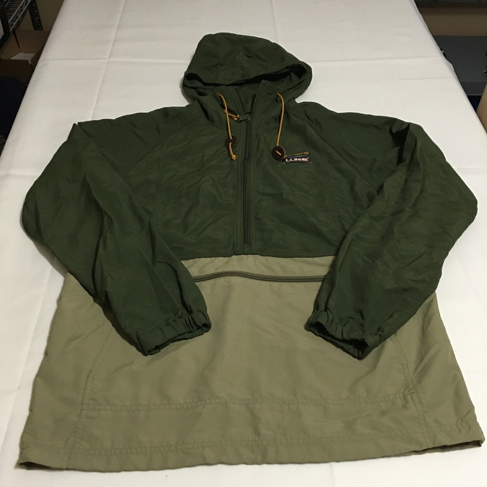 LL Bean Mens Mountain Classic Anorak Colorblock Small Regular 1/2 Zip Jacket